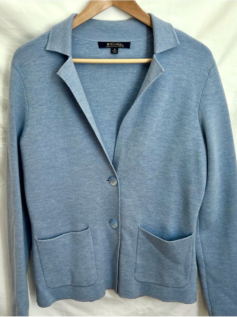 Brooks Brothers Light Blue Merino Sweater - Classic Crew
